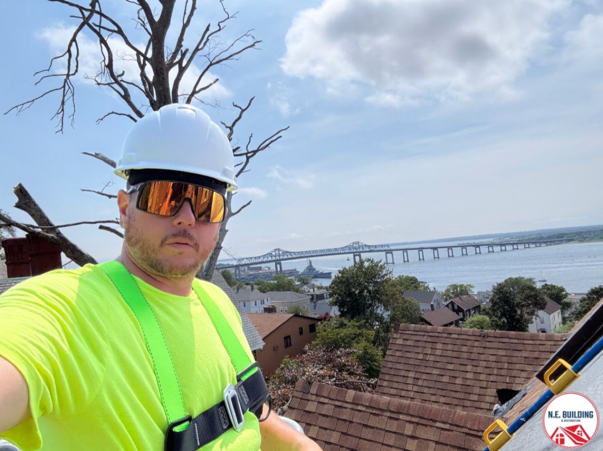 David on the roof with bridge view